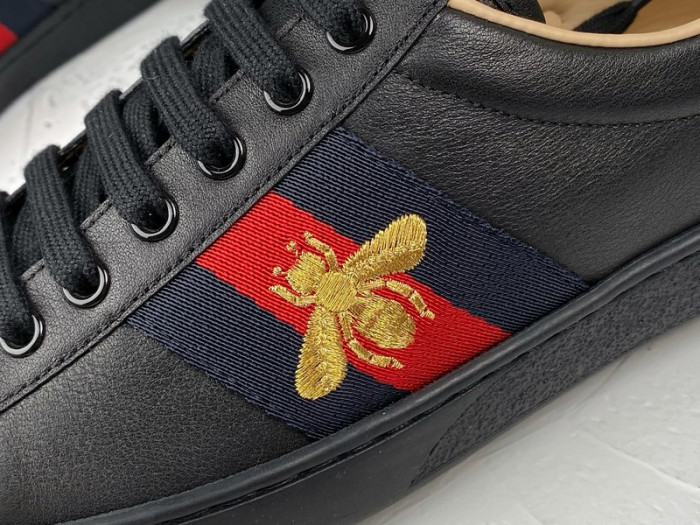 GUCC Ace Embroidered Low-Top Sneaker black with bee mens 429446 02JP0 1284