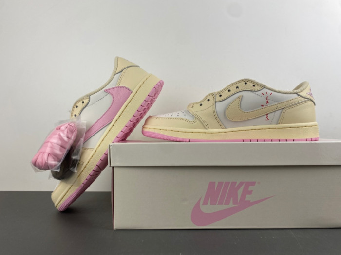 Travis Scott x Air Jordan 1 Low OG Shy Pink IQ7604-100