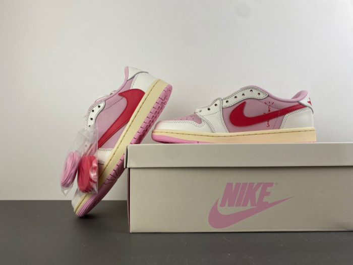 Travis Scott × AJ1 Low "Shy Pink" IQ7604-101