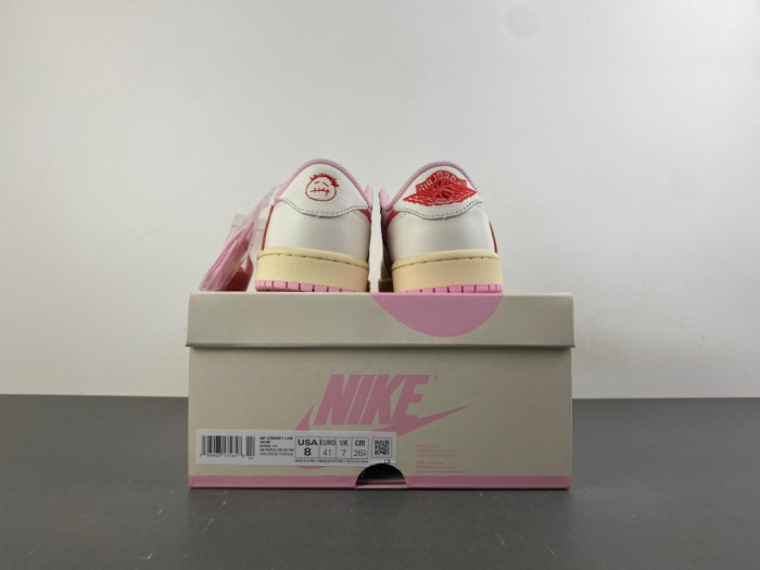 Travis Scott × AJ1 Low "Shy Pink" IQ7604-101