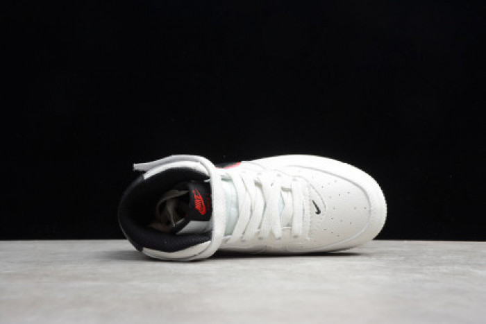 KIDS NIKE AIR FORCE 1 MID 07 WHITE BLACK RED 314197-101